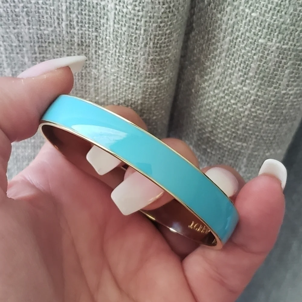 J Crew bangle bracelets. Tiffany blue color/gold